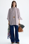 Striped poplin oversize shirt