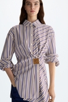 Striped poplin oversize shirt