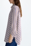 Striped poplin oversize shirt