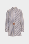 Striped poplin oversize shirt