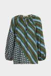 Margacubo striped prints twill oversize blouse