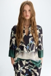 Calas print A-line blouse