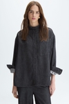 Denim-effect tencel oversize shirt