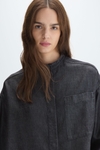 Denim-effect tencel oversize shirt