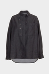 Denim-effect tencel oversize shirt