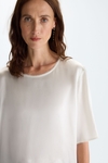 Silk satin straight-fit top