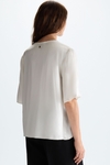 Silk satin straight-fit top