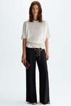 Silk satin straight-fit top