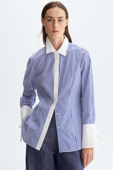 STRIPED POPLIN FITTED SHIRT