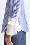 Striped poplin fitted shirt