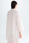 Cut-out embroidered poplin oversize shirt