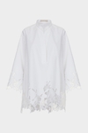 Cut-out embroidered poplin oversize shirt