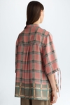 Chequered print twill oversize shirt