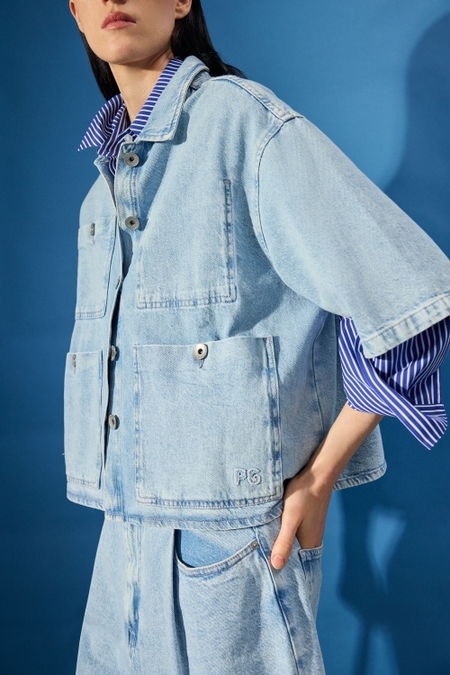 DENIM TWILL STRAIGHT-FIT SHIRT