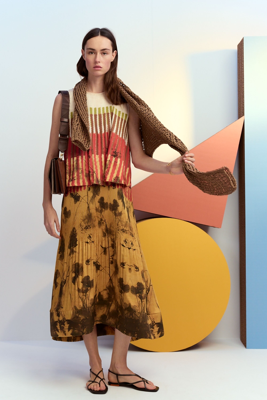 PRINT CREPÉ STRAIGHT-FIT TOP