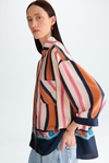Cinta PG striped print twill oversize shirt