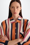 Cinta PG striped print twill oversize shirt