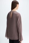 Asymmetric chiffon oversize top