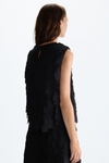 Cubes crepe straight-fit top