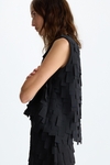 Cubes crepe straight-fit top