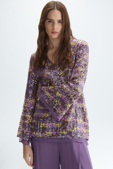 SEQUINNED FITTED TOP