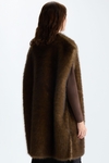 Faux-fur oversize long gilet