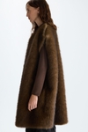 Faux-fur oversize long gilet