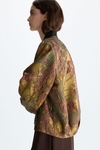 Metallic jacquard oversize bomber jacket