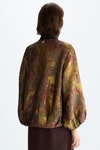 Metallic jacquard oversize bomber jacket