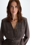 Double-faced stretch-knit double-breasted jacket