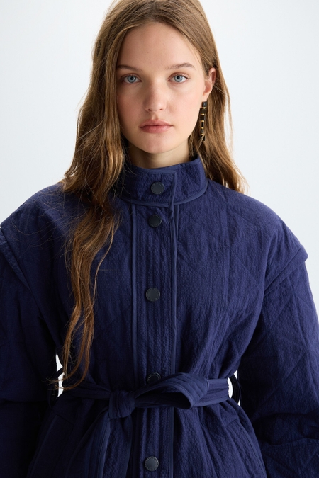 ORIGAMI QUILTED SEERSUCKER COTTON JACKET