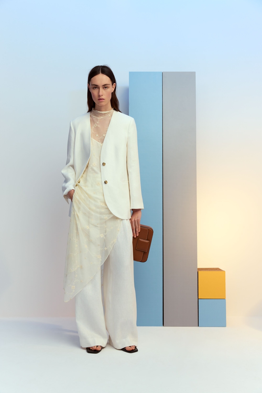 LINEN FITTED TAILORED JACKET