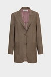 Linen straight-fit tailored jacket
