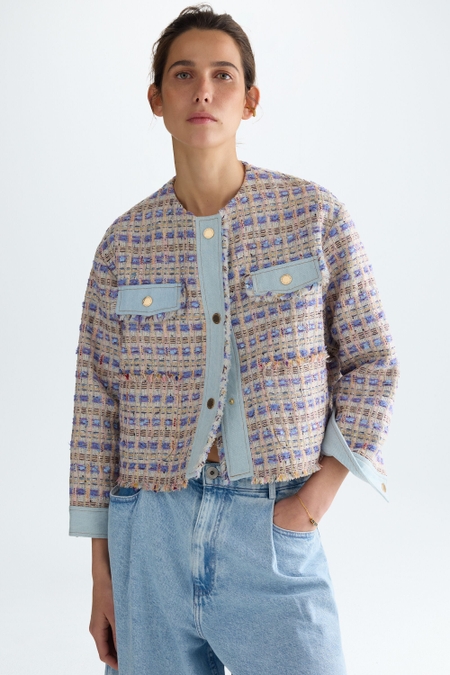 WEAVE DENIM A-LINE JACKET