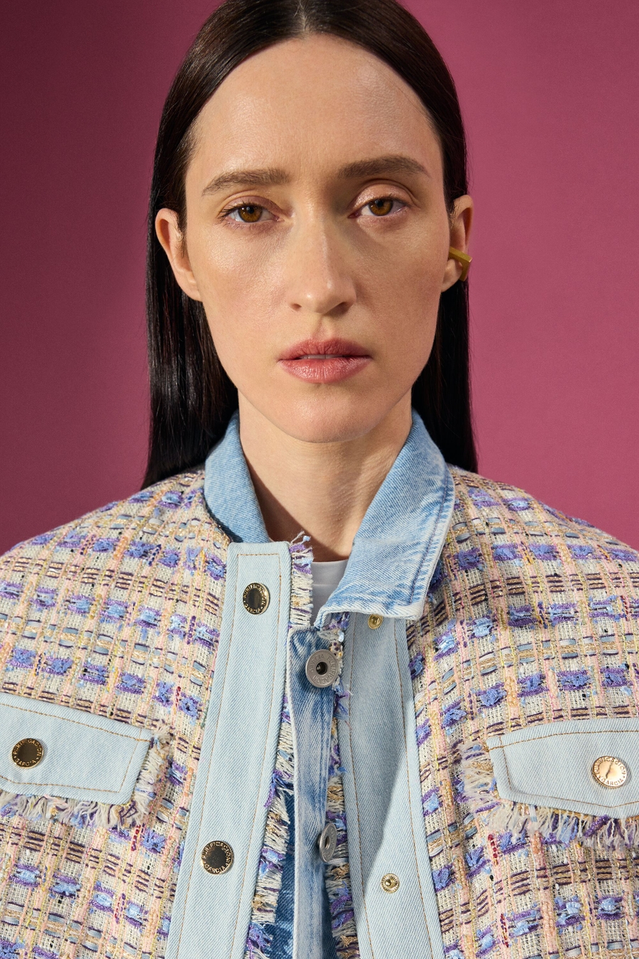 WEAVE DENIM A-LINE JACKET