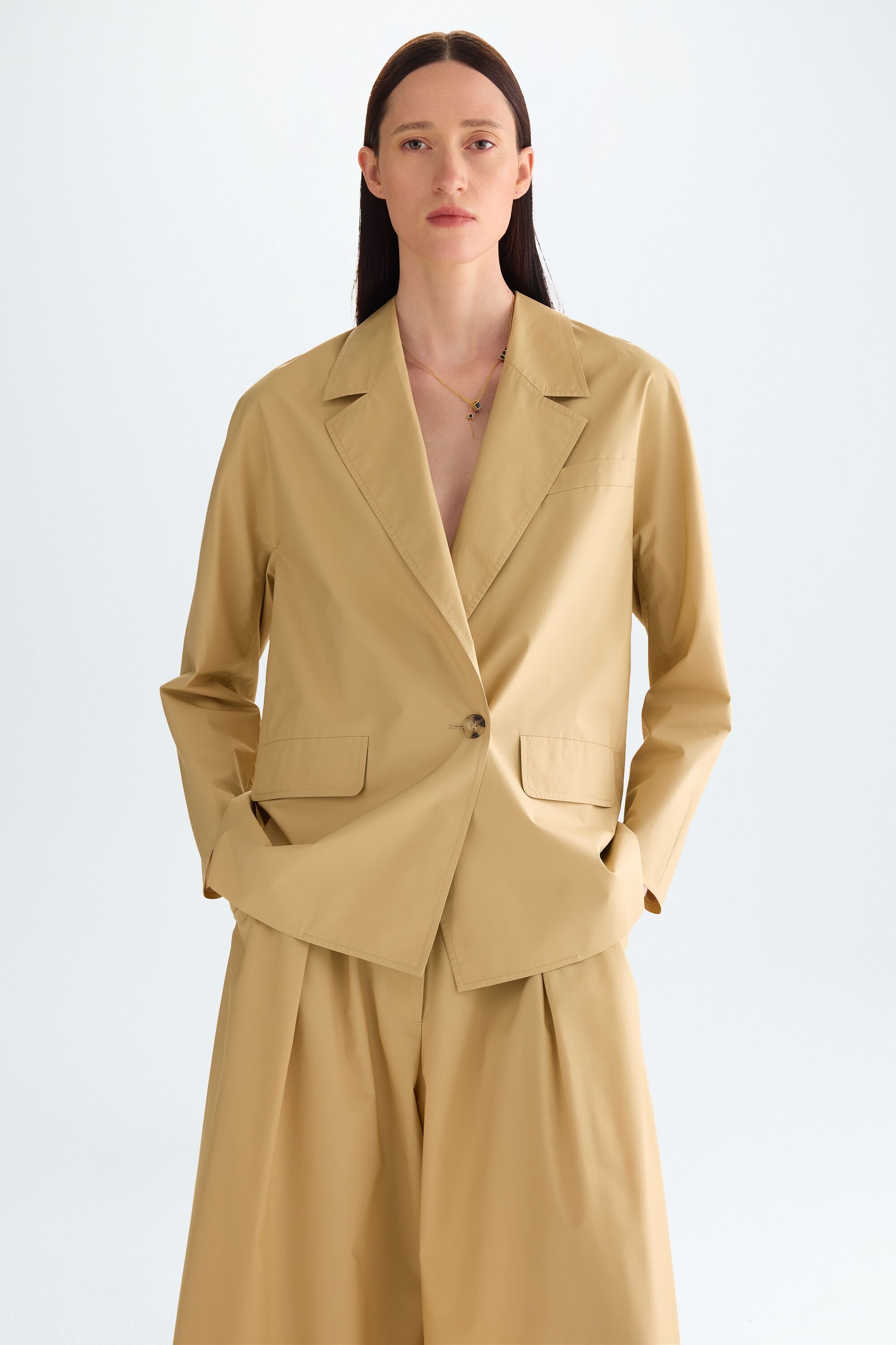 Poplin oversize tailored jacket
