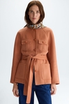 Double-faced wool straight-fit coat