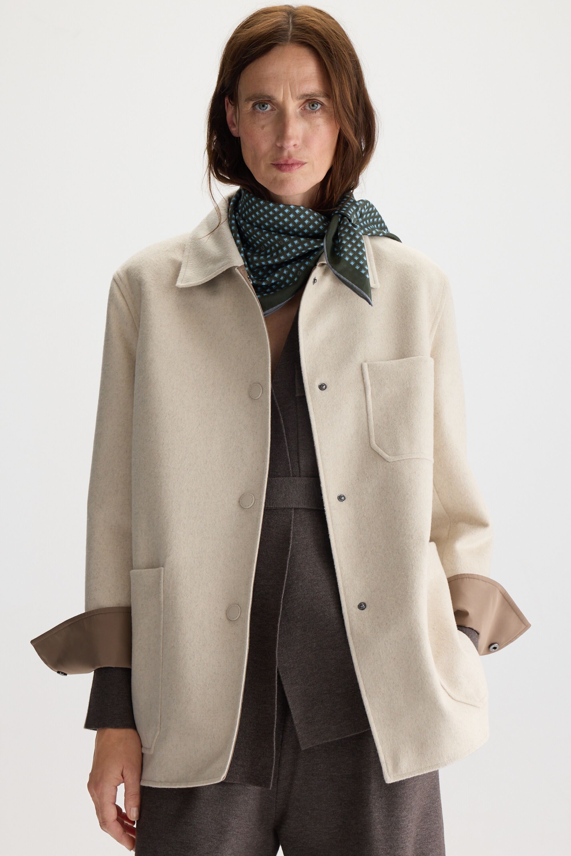 Nylon wool reversible coat
