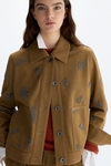 Embroidered cotton twill jacket