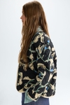 Calas print quilted reversible coat