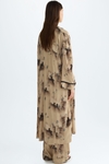Embroidered jacquard midi dust coat