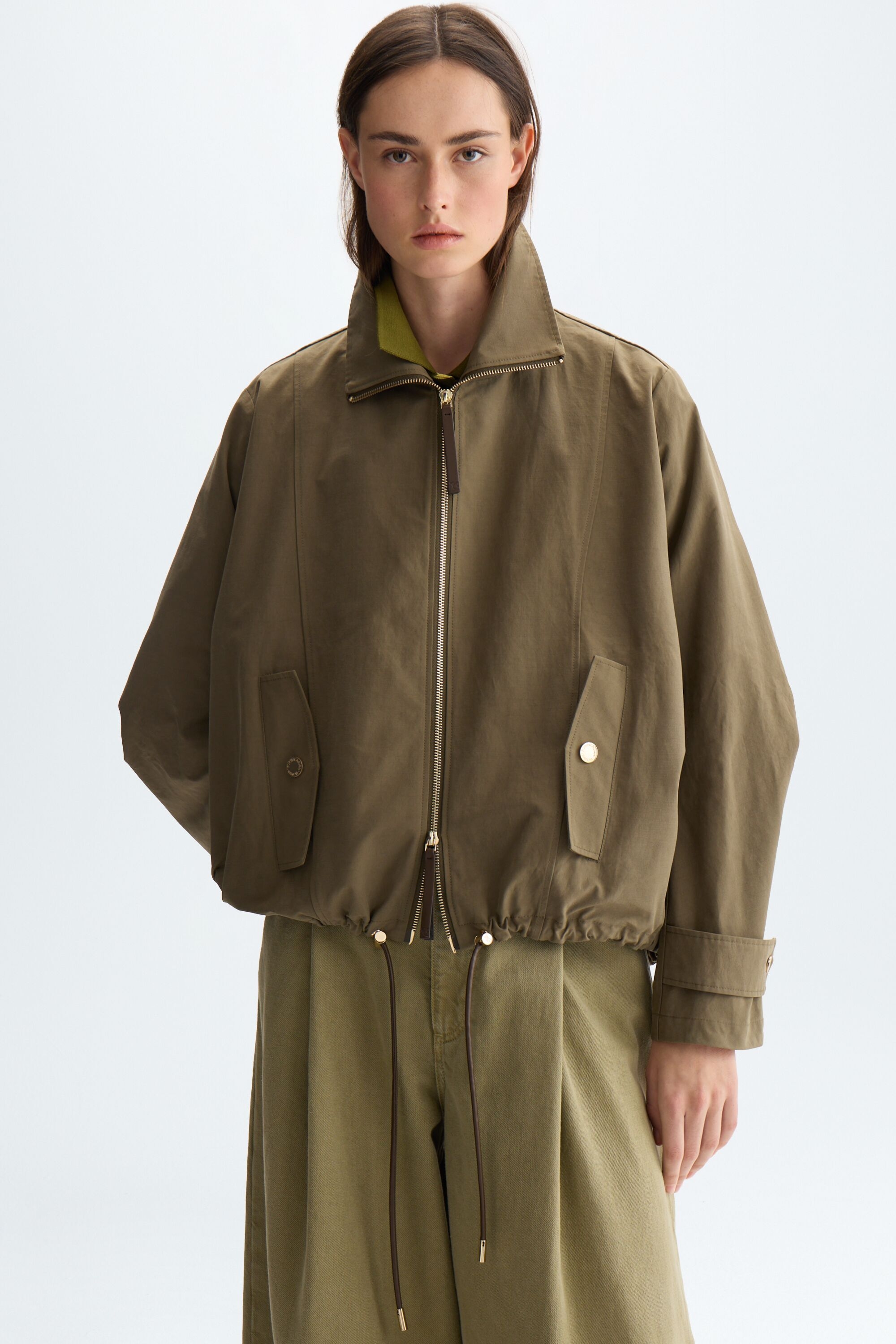 Technical cotton oversize bomber coat