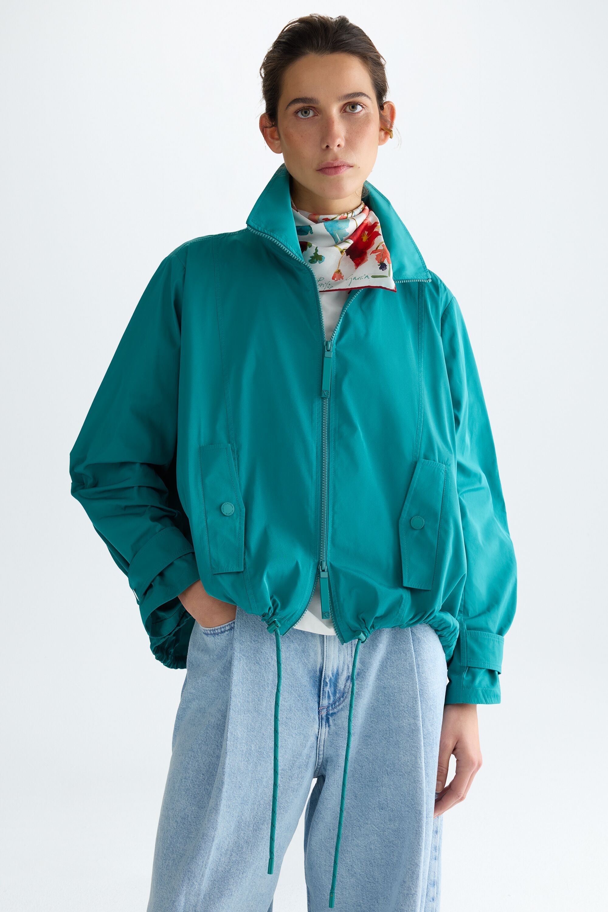 Taffeta oversize bomber coat