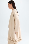 Embroidered linen dust coat