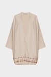 Embroidered linen dust coat