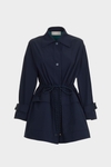 Nylon A-line coat with belt