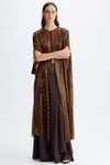 Sequinned weave A-line long cape