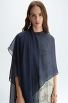 Silk multi-position asymmetric cape