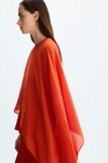 Chiffon asymmetric cape