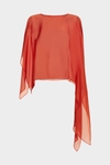 Chiffon asymmetric cape